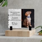 Gepersonaliseerde foto huisdier gedenksteen met naam staat bureau ornament huisdier verlies Gift
