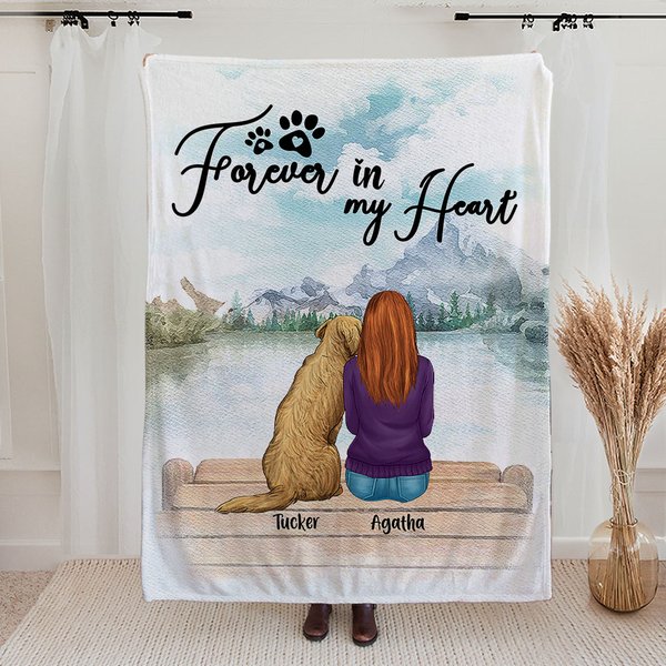 Personalised Forever In My Heart Super Soft Blanket Home Essentials Birthday Gift for Dog Lovers