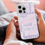 Henkilökohtainen värikäs sana pilvi iPhone tapauksessa nimi syntymäpäivä vuosipäivä lahja miehille tai naisille