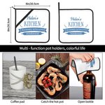 Set de 2 agarraderas personalizadas con nombre y texto para cocinero, amante de la repostería y jefe de cocina.