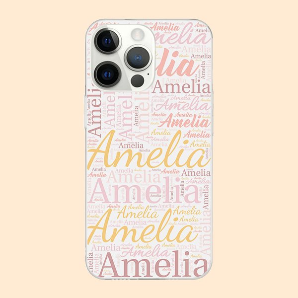 Personalised Colourful Word Cloud for iPhone Case with Name Birthday Anniversary Gift for Men or Women