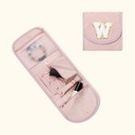 Trousse de voyage portable et pliable pour bijoux avec lettre Cadeau d'anniversaire de la Saint-Valentin pour les femmes