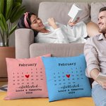 Cuscino personalizzato per la data del matrimonio con il nome della coppia Regalo di San Valentino per l'anniversario della coppia