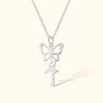 Personalisierte zierliche hohle Geburt Schmetterling Halskette mit Namen Geburtstag Geschenk für sie