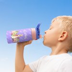 Thermos de Vaccum Personnalisé avec Nom Bouteille Pierre Lapin Paille en Silicone Cadeau d'Anniversaire ou Pâques pour Enfant