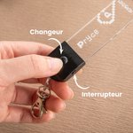 Porte-clés LED Style Pixel Personnalisé Cadeau de St-Valentin Anniversaire pour Couple Joueurs