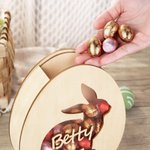 Henkilökohtainen pääsiäismuna suklaa karkkia haltija pudota laatikko nimi pääsiäinen lahja lapsi