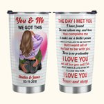 Vaso de Acero Inoxidable Personalizado Tú y Yo 20oz con Nombre Regalo de San Valentín para Pareja