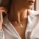 Henkilökohtainen Bird on Branch riipus kaulakoru kaiverrettu Initial Charms Lovebirds pari korut asetettu 2 vuosipäivä joululahja rakastetulleen