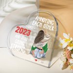 Personalised Busy City Annoying Each Other for Years Heart Acrylic Plaque Valentine's Day Anniversary Gift for Couple