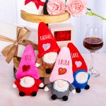 Gepersonaliseerde schattige hart valentijn kabouter pluche pop met naam Home Decor Valentijnsdag Verjaardagscadeau voor paar kinderen