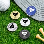 Personalized Golf Ball Marker Magnetic Hat Clip with Heart and Text Couple Golf Accessories Valentine's Day Gift for Golf Lover