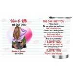 Vaso de Acero Inoxidable Personalizado Tú y Yo 20oz con Nombre Regalo de San Valentín para Pareja