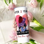 Vaso Personalizado Rosa Love You Are Still Hotter Than This Coffee 20oz Skinny Tumbler Regalo de Aniversario de San Valentín para Pareja