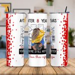 Gepersonaliseerde Woonkamer Je bent nog steeds heter dan deze koffie 20oz Skinny Tumbler Valentijnsdag cadeau voor echtpaar