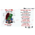 Gobelet personnalisé You & Me 20oz en acier inoxydable avec nom et mots d'amour Cadeau d'anniversaire de Saint-Valentin pour couple