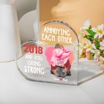 Personalizada acuarela amor molestos unos a otros durante años corazón placa de acrílico Día de San Valentín regalo de aniversario para la pareja