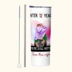 Gepersonaliseerde Bubble Pink Food Grade Steel Roestvrij 20oz Skinny Tumbler Valentijnsdag Verjaardagscadeau voor echtpaar