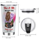 Vaso de Acero Inoxidable Personalizado Tú y Yo 20oz con Nombre Regalo de San Valentín para Pareja