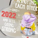 Personalizada Cama Acogedora Molestarse mutuamente durante años Corazón Placa de acrílico Día de San Valentín Aniversario Regalo para Pareja