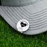 Personalized Golf Ball Marker Magnetic Hat Clip with Heart and Text Couple Golf Accessories Valentine's Day Gift for Golf Lover