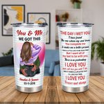 Vaso de Acero Inoxidable Personalizado Tú y Yo 20oz con Nombre Regalo de San Valentín para Pareja