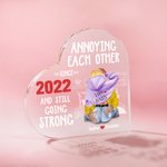 Personalizada Cama Acogedora Molestarse mutuamente durante años Corazón Placa de acrílico Día de San Valentín Aniversario Regalo para Pareja