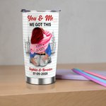 Vaso de Acero Inoxidable Personalizado You & Me We Got This 20oz con Nombre y Fecha Regalo de Aniversario para Pareja
