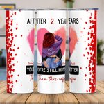 Vaso Personalizado Rosa Love You Are Still Hotter Than This Coffee 20oz Skinny Tumbler Regalo de Aniversario de San Valentín para Pareja