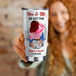 Vaso de Acero Inoxidable Personalizado You & Me We Got This 20oz con Nombre y Fecha Regalo de Aniversario para Pareja