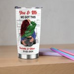 Gobelet personnalisé You & Me 20oz en acier inoxydable avec nom et mots d'amour Cadeau d'anniversaire de Saint-Valentin pour couple