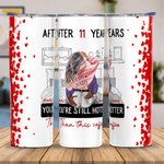 Gepersonaliseerde Cozy Bed You Are Still Hotter Than This Coffee 20oz Skinny Tumbler Valentijnsdag Verjaardagscadeau voor echtpaar