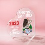 Personalised Busy City Annoying Each Other for Years Heart Acrylic Plaque Valentine's Day Anniversary Gift for Couple
