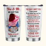 Vaso de Acero Inoxidable Personalizado You & Me We Got This 20oz con Nombre y Fecha Regalo de Aniversario para Pareja