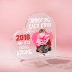 Personalizada acuarela amor molestos unos a otros durante años corazón placa de acrílico Día de San Valentín regalo de aniversario para la pareja