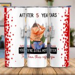 Gepersonaliseerde Busy City You Are Still Hotter Than This Coffee 20oz Skinny Tumbler Valentijnscadeau voor koppel