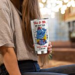 Bicchiere in acciaio inox da 20 oz con nomi e parole d'amore personalizzato per San Valentino, regalo di anniversario per una coppia.