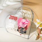 Personalizada acuarela amor molestos unos a otros durante años corazón placa de acrílico Día de San Valentín regalo de aniversario para la pareja