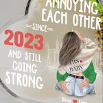 Personalised Busy City Annoying Each Other for Years Heart Acrylic Plaque Valentine's Day Anniversary Gift for Couple