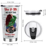 Gobelet personnalisé You & Me 20oz en acier inoxydable avec nom et mots d'amour Cadeau d'anniversaire de Saint-Valentin pour couple