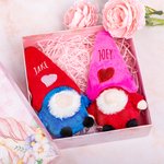 Gepersonaliseerde schattige hart valentijn kabouter pluche pop met naam Home Decor Valentijnsdag Verjaardagscadeau voor paar kinderen