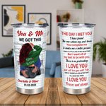 Gobelet personnalisé You & Me 20oz en acier inoxydable avec nom et mots d'amour Cadeau d'anniversaire de Saint-Valentin pour couple