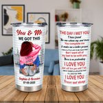 Vaso de Acero Inoxidable Personalizado You & Me We Got This 20oz con Nombre y Fecha Regalo de Aniversario para Pareja