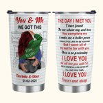 Gobelet personnalisé You & Me 20oz en acier inoxydable avec nom et mots d'amour Cadeau d'anniversaire de Saint-Valentin pour couple