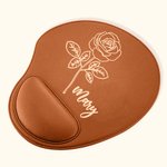 Personalizada Nacimiento Flor PU Alfombrilla de ratón con nombre y reposamuñecas Ordenador Oficina Escritorio Accesorio Regalo para Amigo Colega