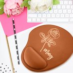Personalizada Nacimiento Flor PU Alfombrilla de ratón con nombre y reposamuñecas Ordenador Oficina Escritorio Accesorio Regalo para Amigo Colega