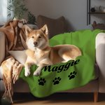 Personalised Cute Element Multicolour Pet Blanket with Name Soft and Warm Dog Cat Sleep Mat Gift for Pet Lover Owner