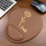 Personalizada Nacimiento Flor PU Alfombrilla de ratón con nombre y reposamuñecas Ordenador Oficina Escritorio Accesorio Regalo para Amigo Colega