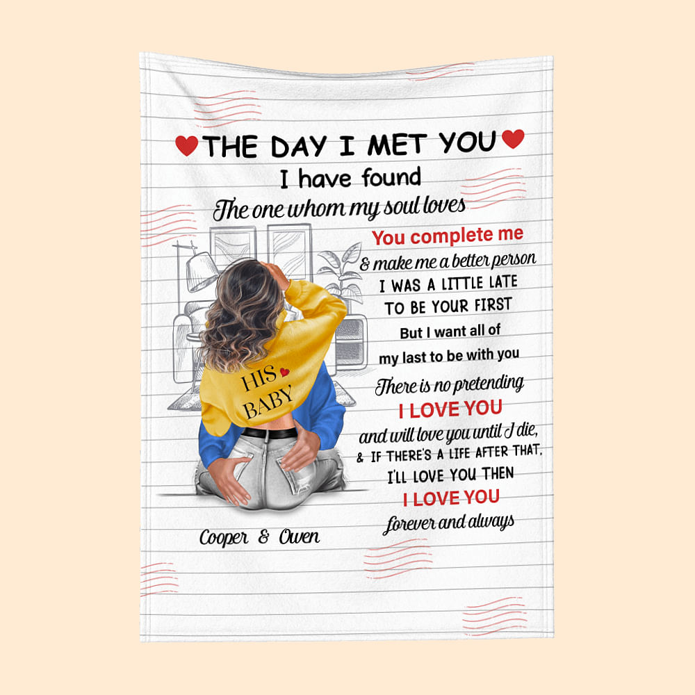 Couverture de salon personnalisée avec nom et mots d'amour Décoration romantique pour la maison Cadeau d'anniversaire de la Saint-Valentin pour un cou