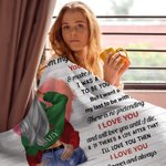 Manta Corazón de Amor Acuarela Personalizada con Nombre y Palabras de Amor Decoración Romántica para el Hogar Regalo de San Valentín Aniversario para 